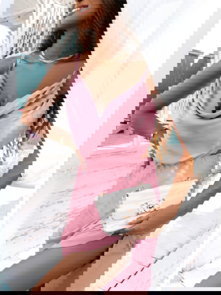 Satynowa sukienka wiązana... 2