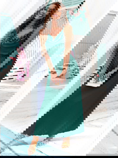 Satynowa sukienka wiązana... 2