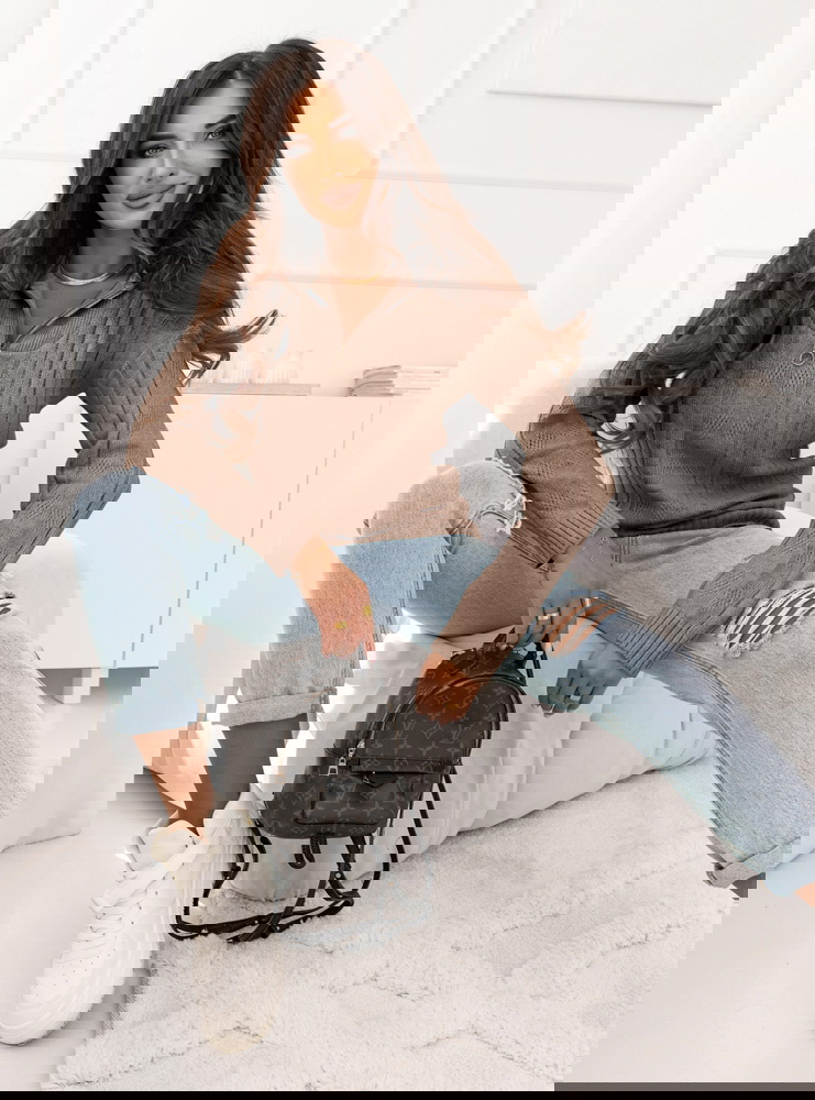 Sweter z kołnierzem Alnikka -...