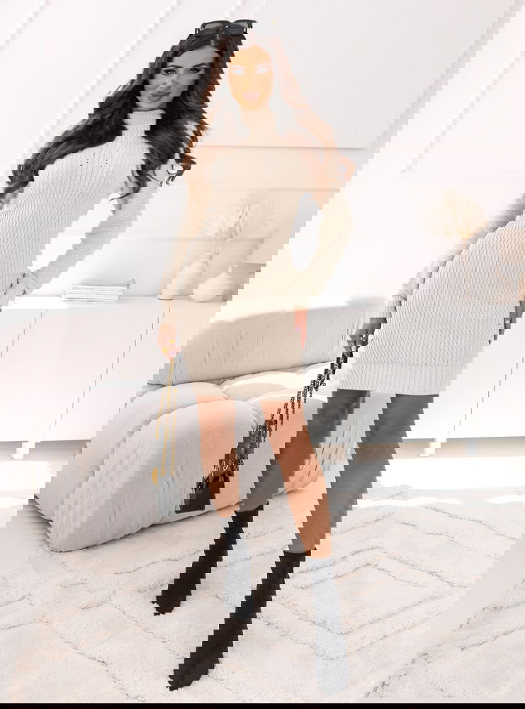 Beżowa sukienka swetrowa Aurelie