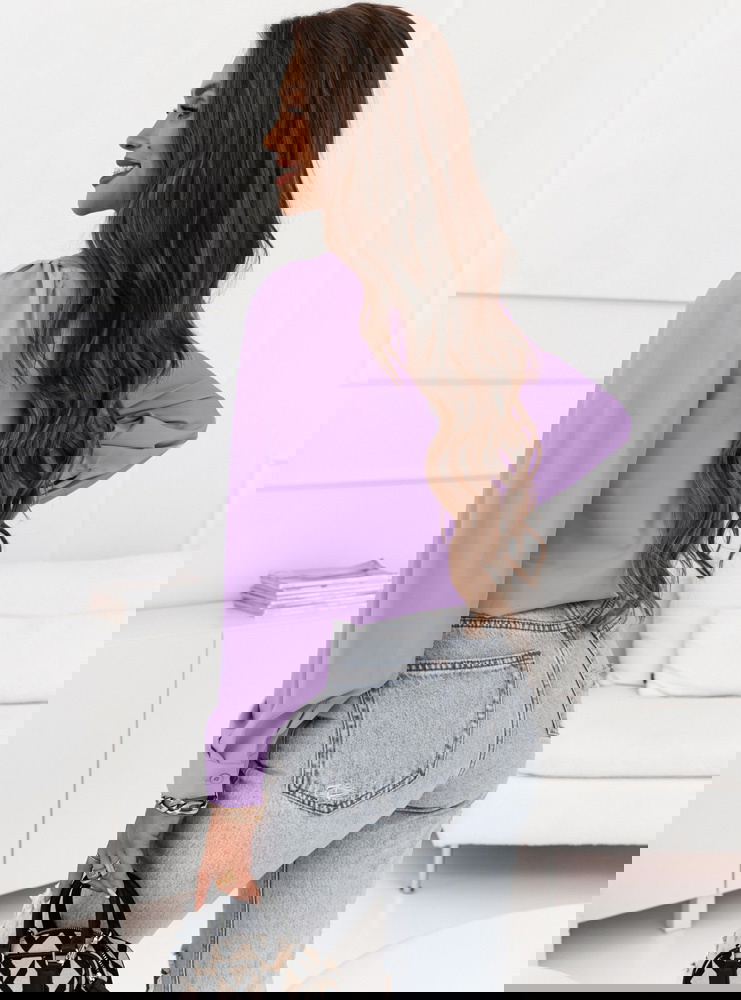 Fioletowa koszula z ozdobnym...