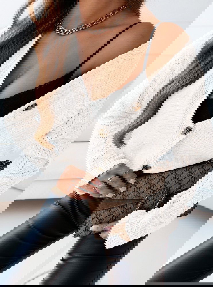 Sweter zapinany na guziki z...