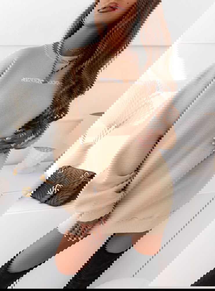 Beżowa długa bluza sportowa z...