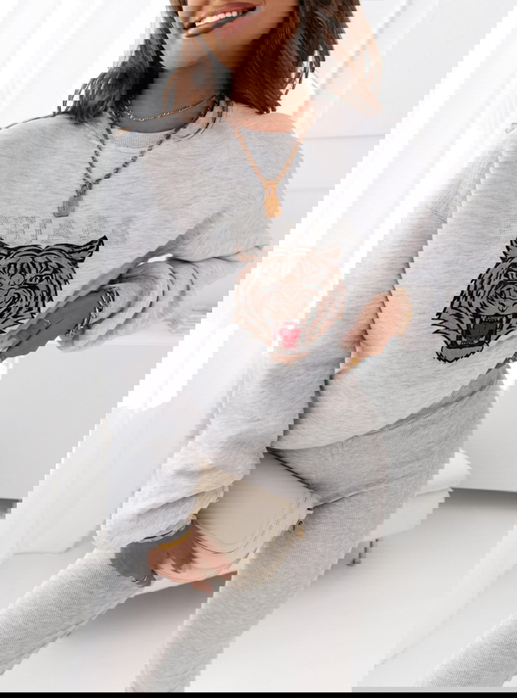 Szary komplet dresowy z legginsami Sorca