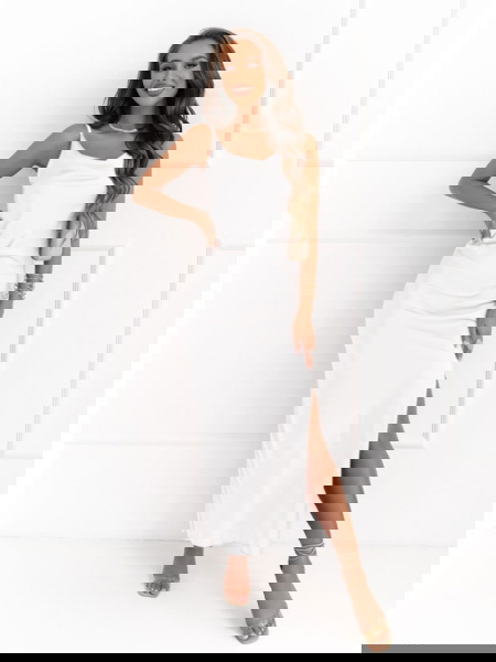 Biała satynowa długa... 2