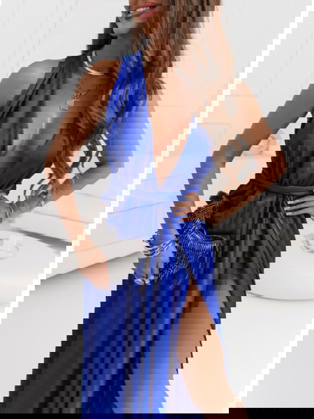 Chabrowa długa satynowa... 2