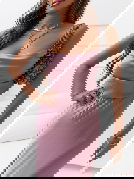 Satynowa sukienka wiązana... 2