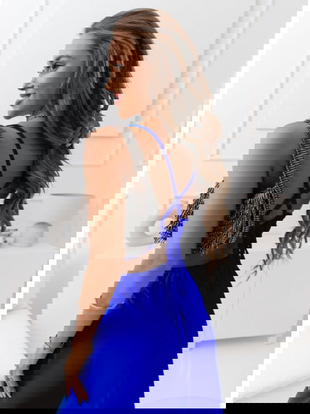 Chabrowa satynowa sukienka... 2