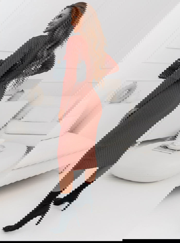 Ceglasta sweterkowa prążkowana...