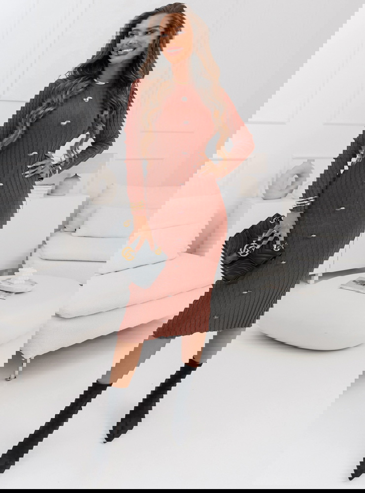 Ceglasta sweterkowa prążkowana...