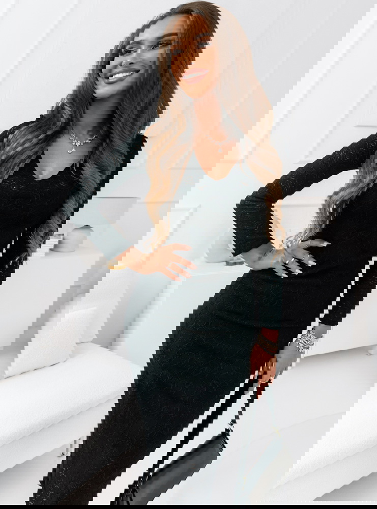 Czarna koronkowa sukienka Molena -...