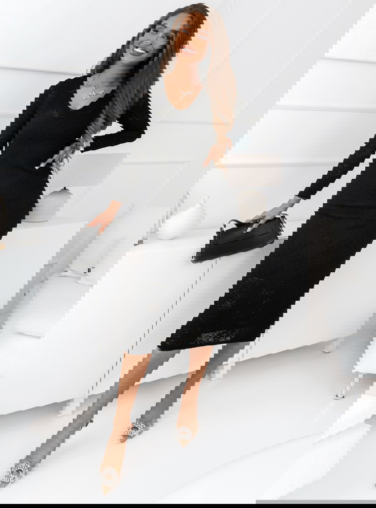 Czarna koronkowa sukienka Molena -...