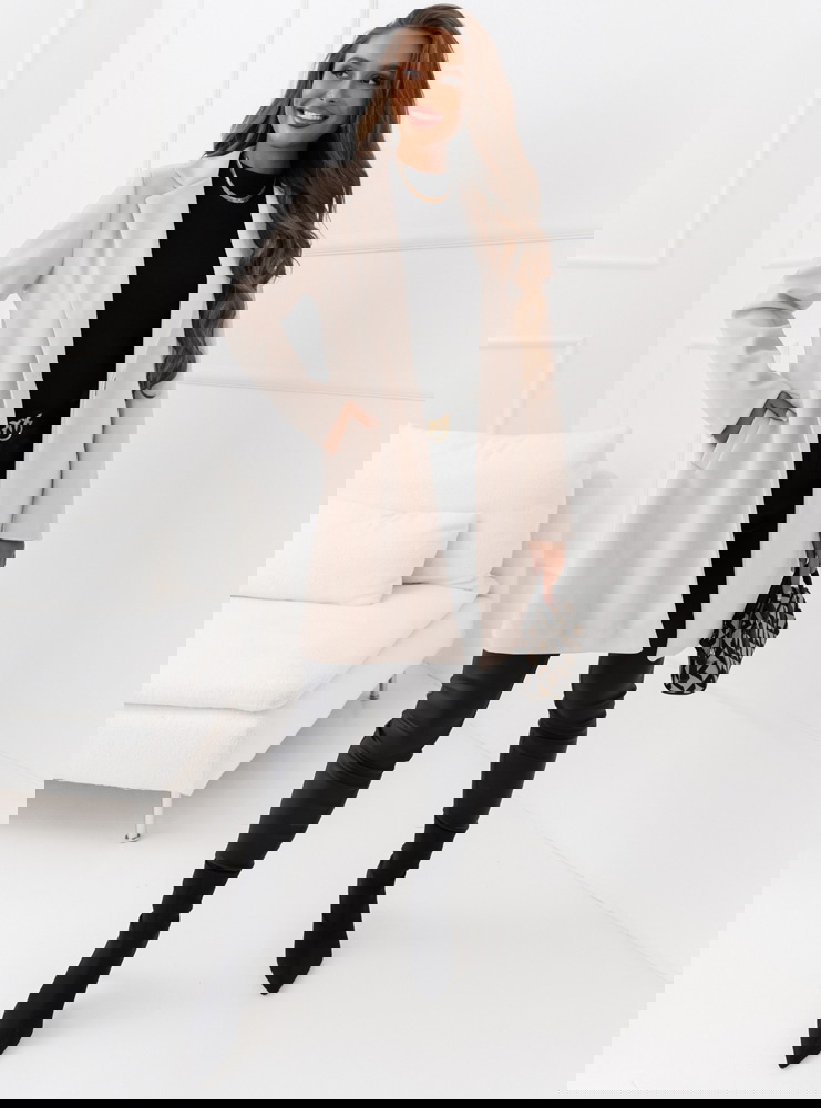 Beżowy płaszcz zapinany na guzik Penny