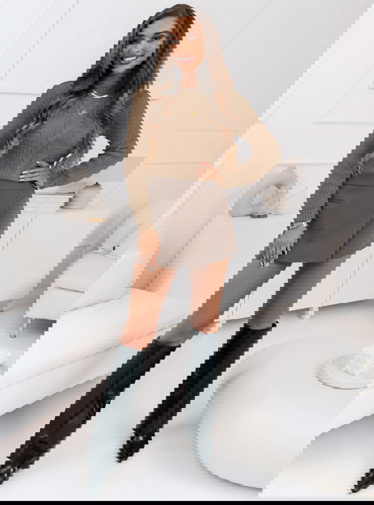 Sweter z ozdobnym splotem Esther -...