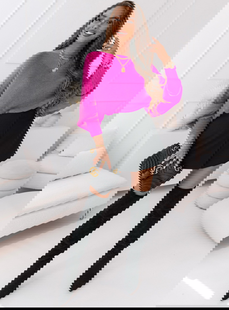 Oversizowy sweter z wiązaniem na...