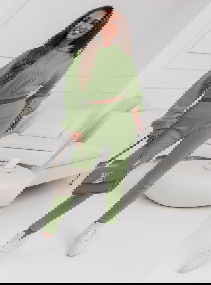 Pistacjowy komplet dresowy z polaru...