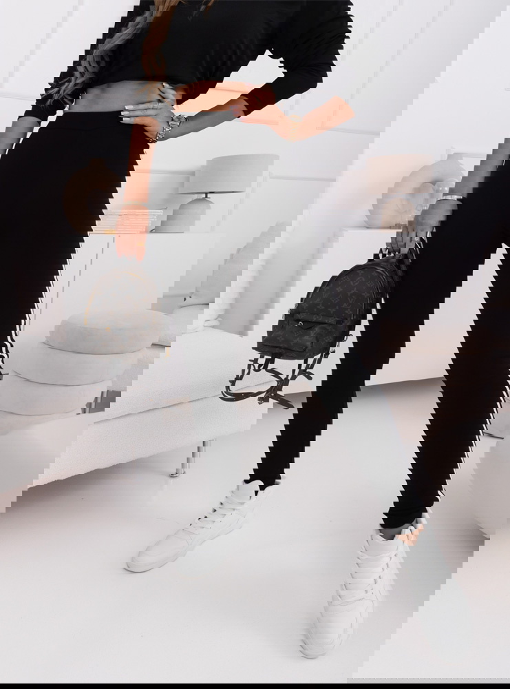 Czarne legginsy z gumą i lampasem Sofija