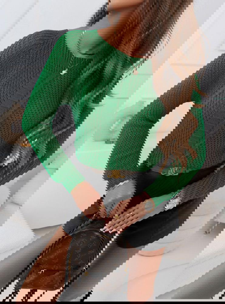 Sweter z ozdobnym splotem Melody -...