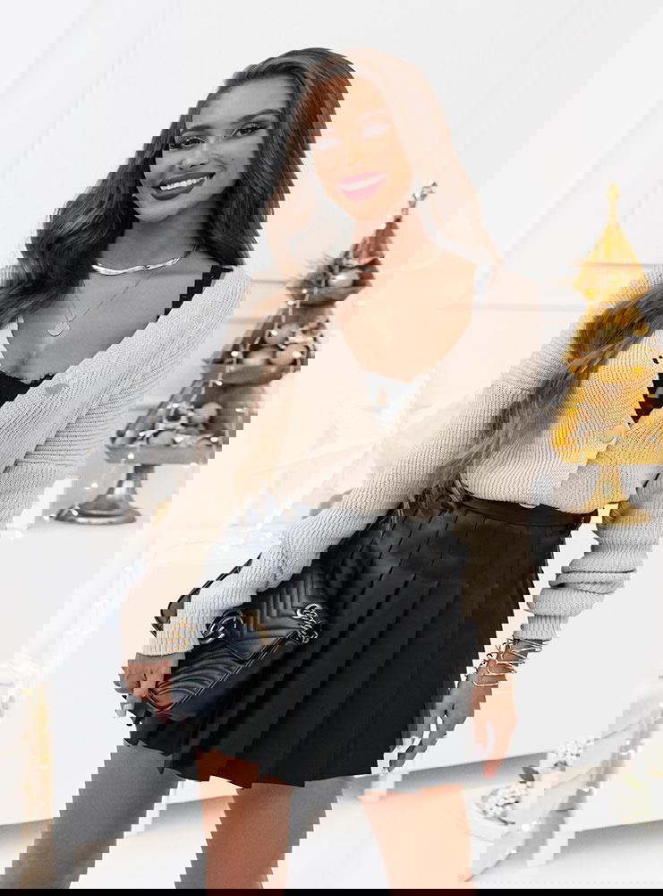 Beżowy rozpinany sweter Sevyn