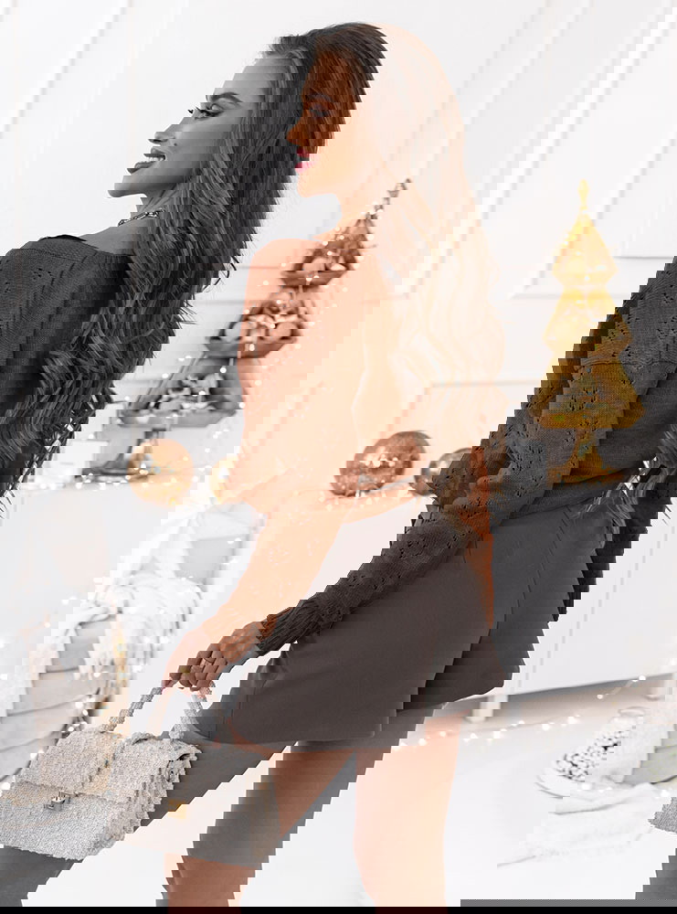 Ceglasty sweter zapinany na guziki Wamma