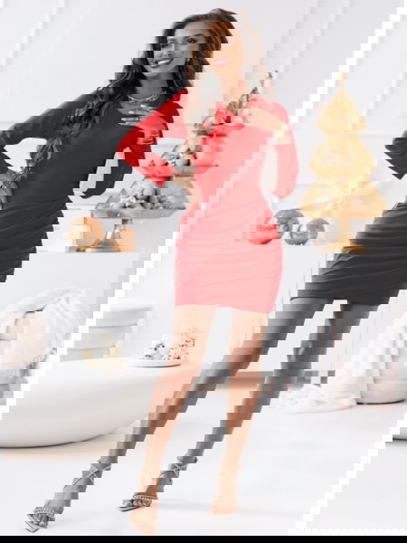 Malinowa sukienka z... 2