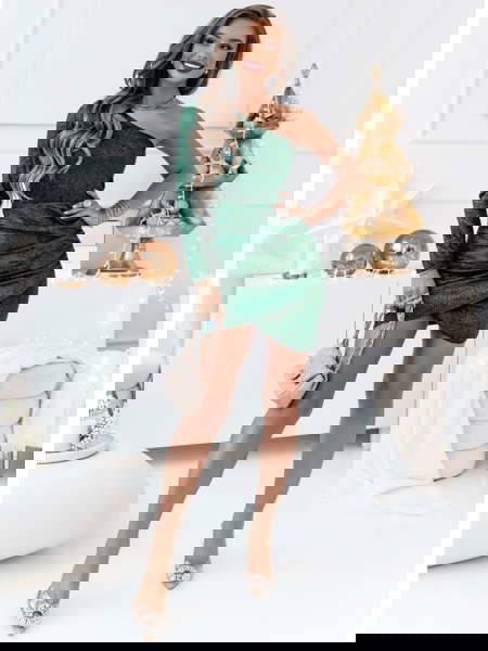 Błyszcząca sukienka mini na... 2