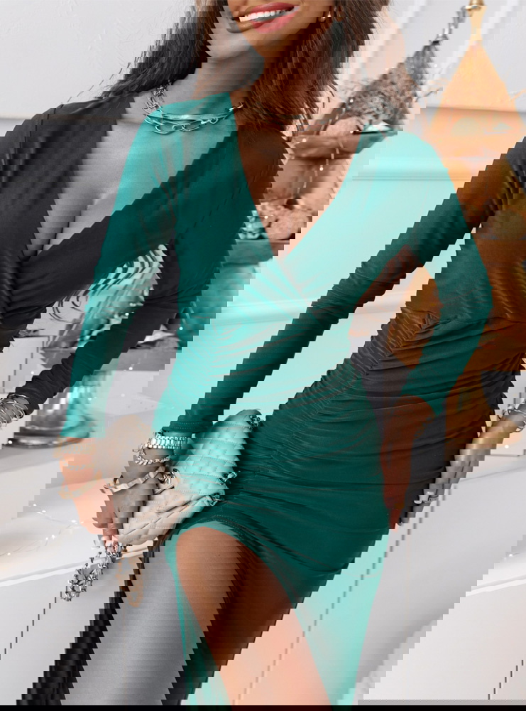 Sukienka z marszczeniem i rozporkiem...