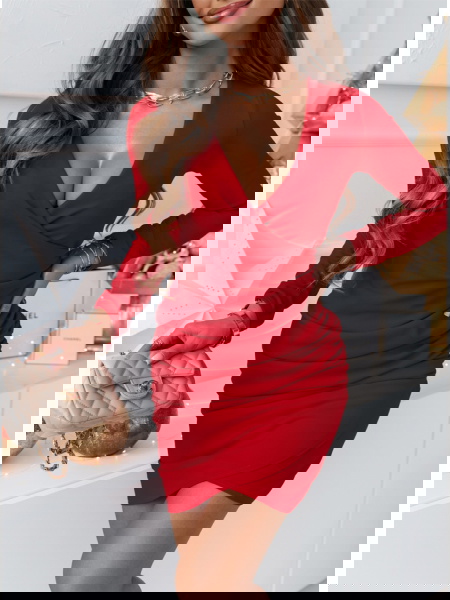 Malinowa sukienka z... 2