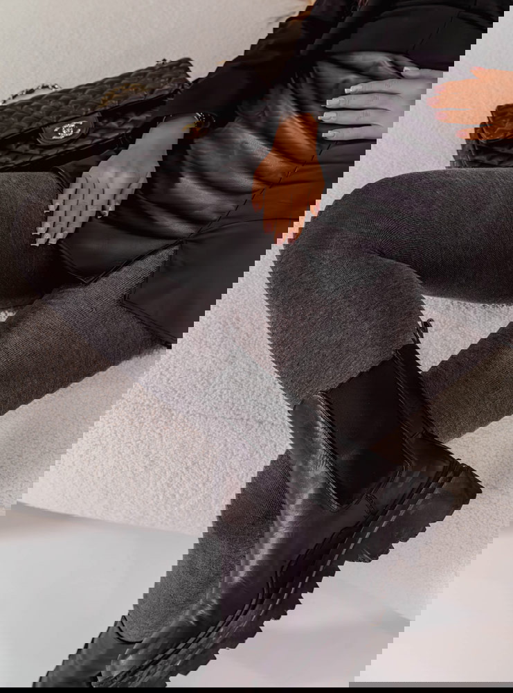 Szare grube kryjące rajstopy Migrosse