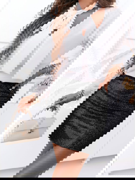 Czarna cekinowa mini... 2