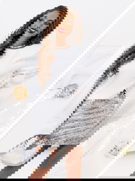 Srebrna cekinowa mini... 2