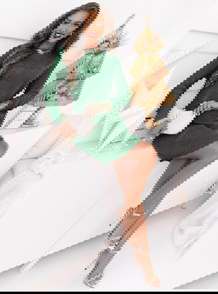 Swetrowa sukienka w serca Lollei -...