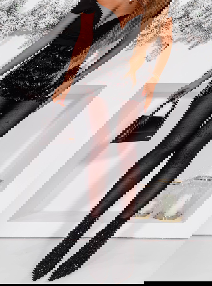 Czarne rajstopy w jaskółki Romekko