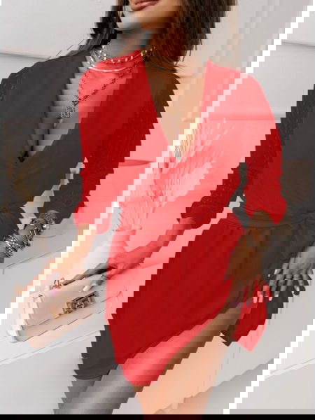 Malinowa sukienka z... 2