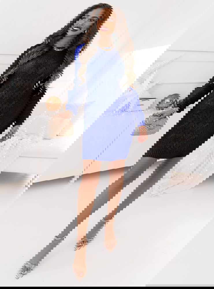 Chabrowa swetrowa sukienka z...