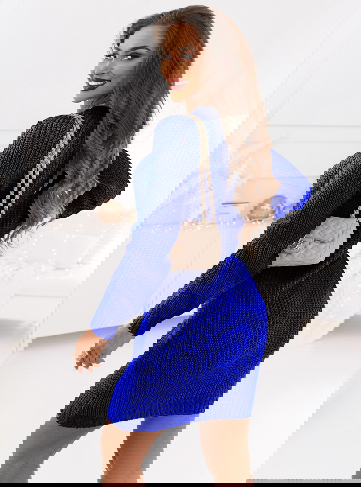 Chabrowa swetrowa sukienka z...