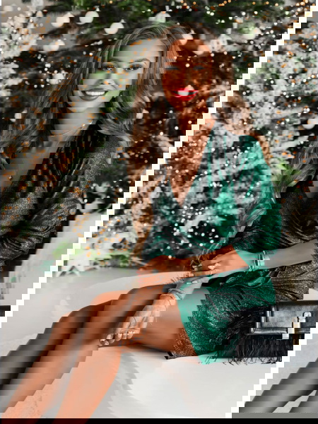 Błyszcząca sukienka z... 2