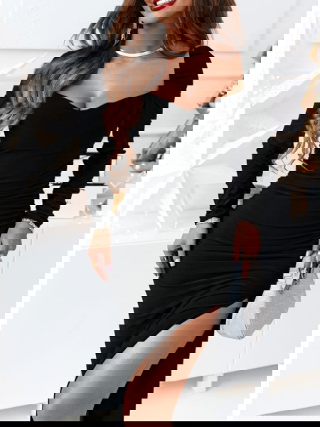 Czarna długa sukienka z... 2