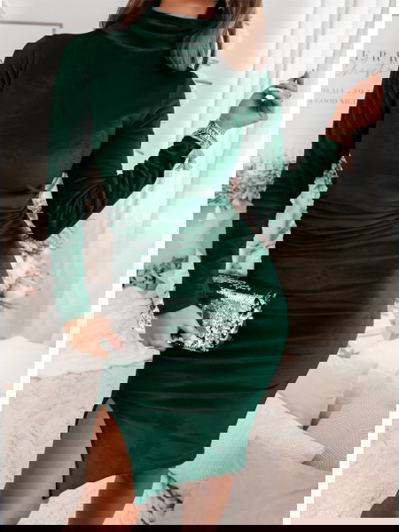 Welurowa sukienka z... 2