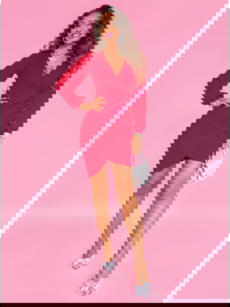 Malinowa sukienka z... 2