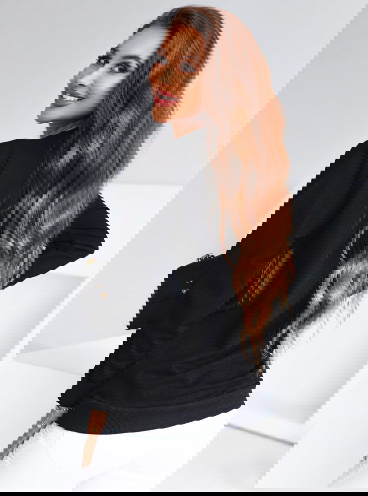 Czarna bluza z modnym nadrukiem Layan