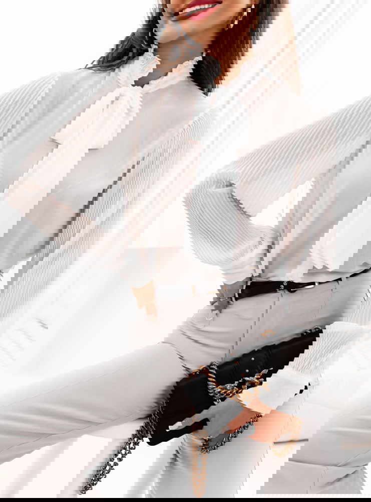 Biała koszula z wiązaniem Filiz