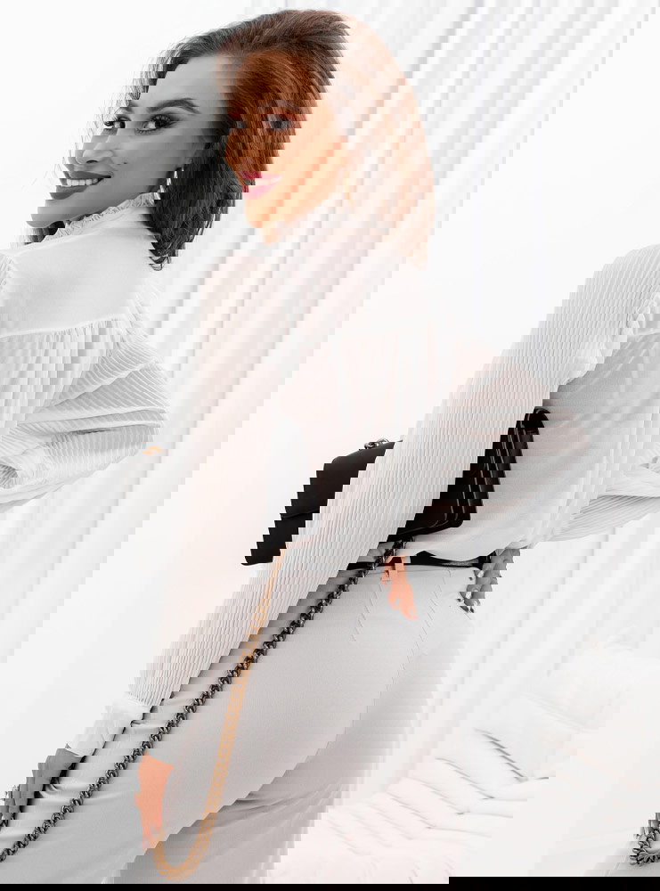 Biała koszula z wiązaniem Filiz