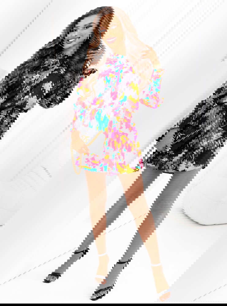 Trapezowa sukienka z wiązaniem Davina...