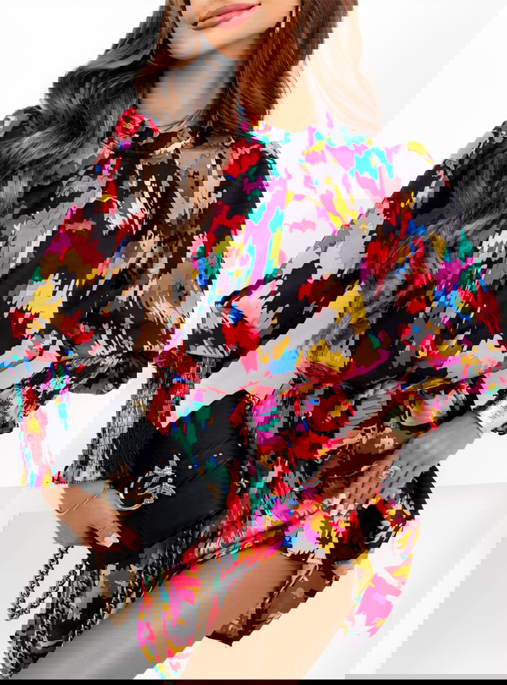 Trapezowa sukienka z wiązaniem Davina...