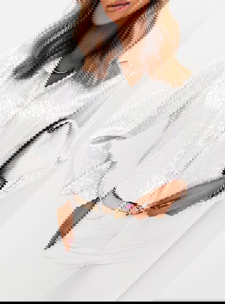 Biała wzorzysta koszula z...