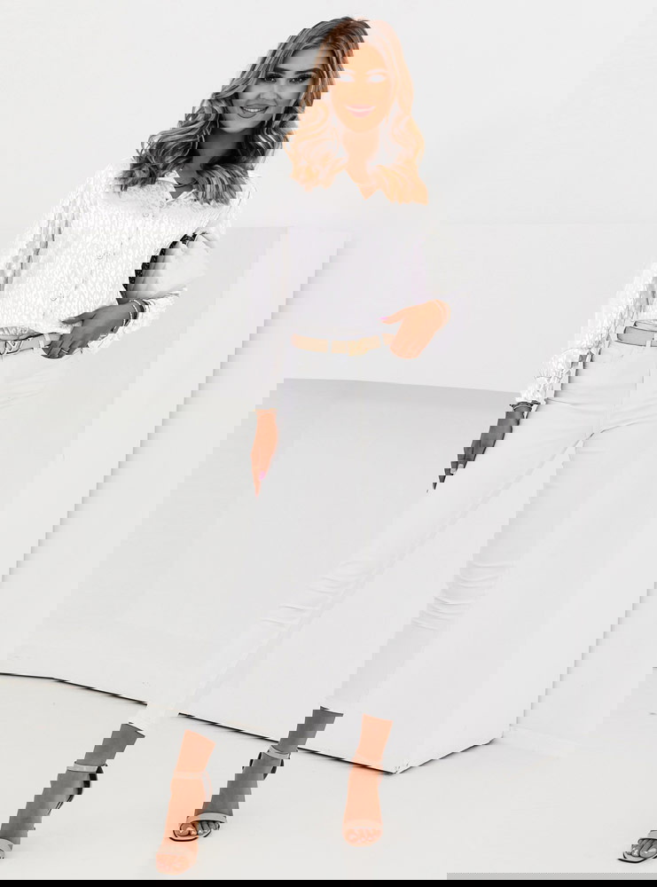 Biała wzorzysta koszula z...