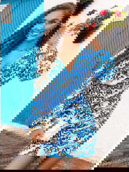 Wzorzysta sukienka z... 2