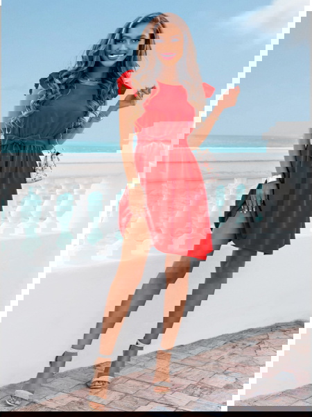 Malinowa sukienka z... 2