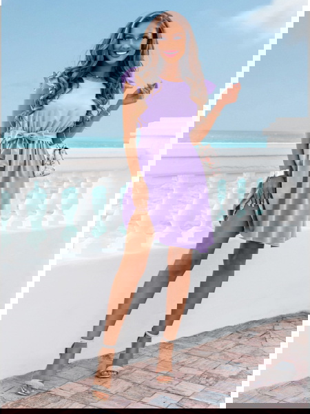 Liliowa sukienka z... 2